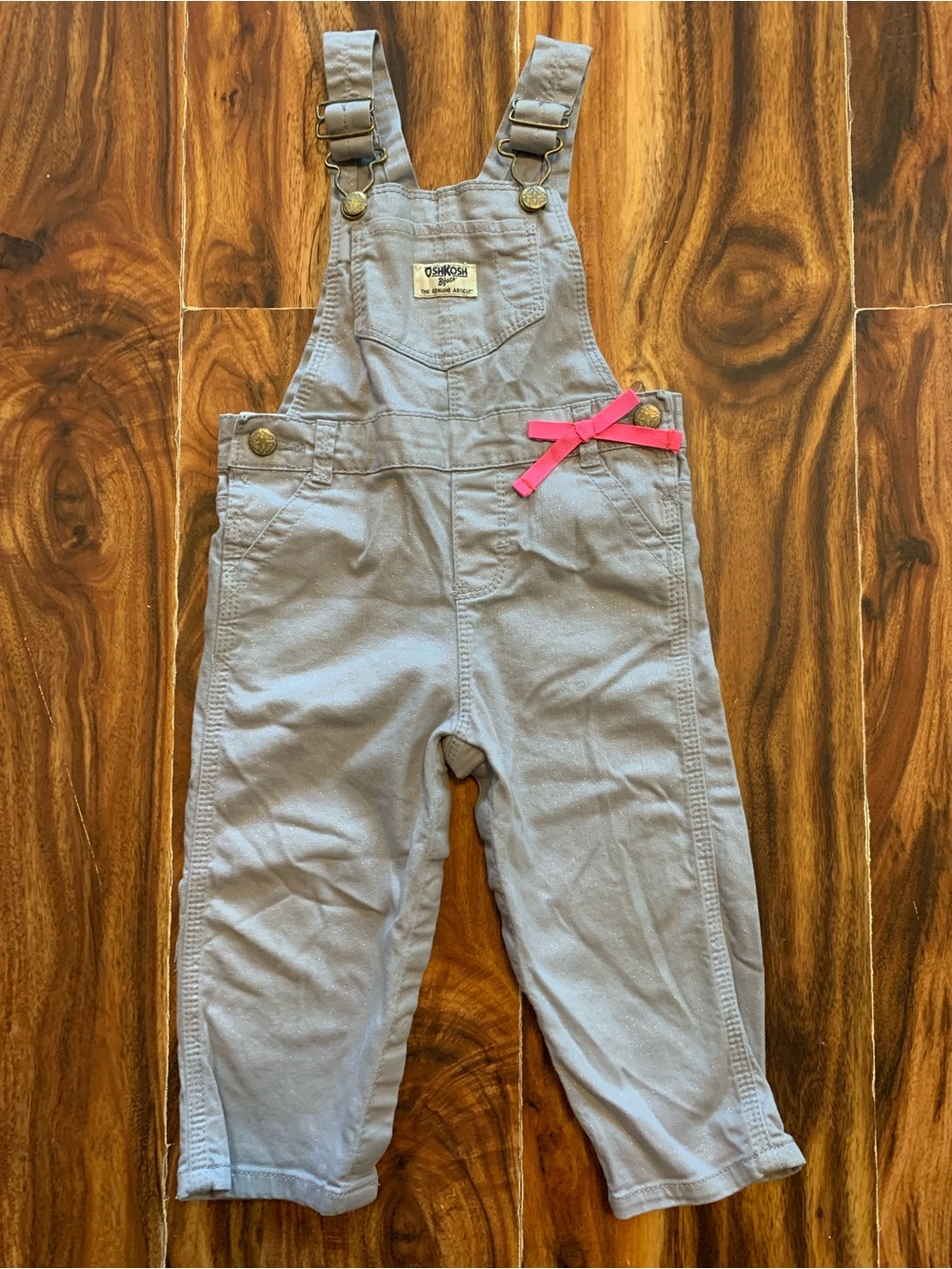OshKosh B’gosh Gray Silver Glitter 18 Months  Girl’s Overalls.        3439